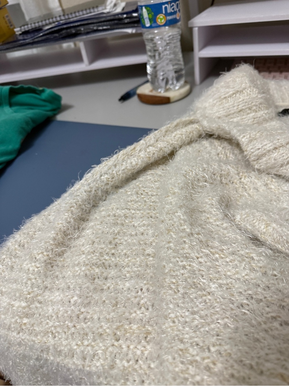 Style & Co. Cream Textured Cowl Neck Sweater
